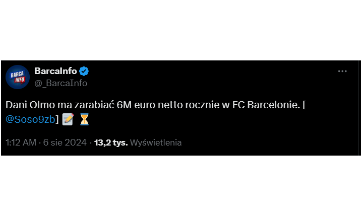 Tyle ma wynosić PENSJA Daniego Olmo w Barcelonie!